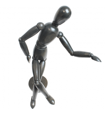 Boneco Articulado Para Desenho 30cm Preto Vintage