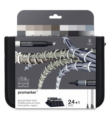 Marcador Promarker 24 Tons de Cinza e Preto Winsor & Newton