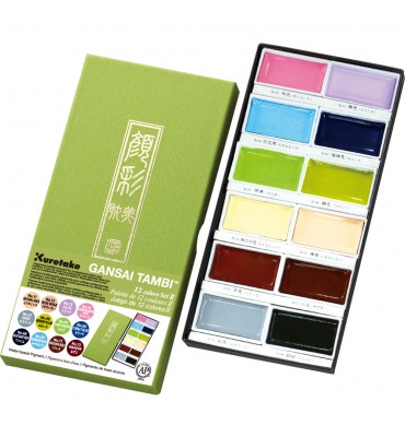 Kit Aquarela Kuretake Gansai Tambi Set II 12 Cores