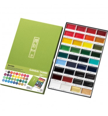 Kit Aquarela Kuretake Gansai Tambi 36 Cores