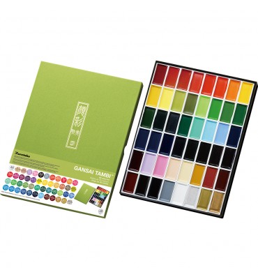 Kit Aquarela Kuretake Gansai Tambi 48 Cores
