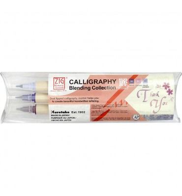Caneta de Caligrafia Zig Elegance 03 Cores Kuretake