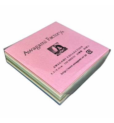 Mini Block de Papel Japonês Awagami C/150 Folhas de 8,5cmX8,5cm em Tons Sortidos 