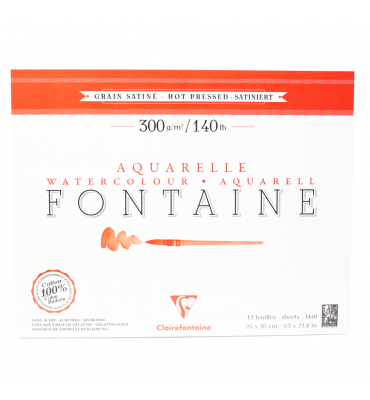 Bloco Papel Para Aquarela  Fontaine Satiné 24X30cm 300g