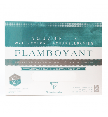 Bloco de Papel Para Aquarela Flamboyant 300g 24X32cm 20 Folhas