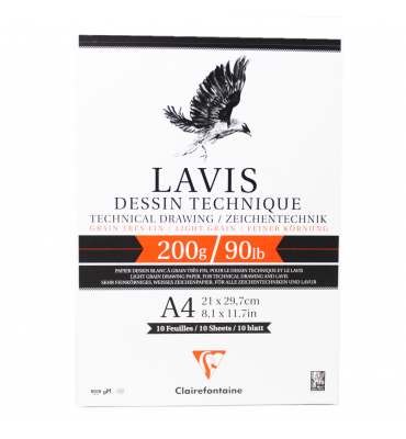 Bloco de Papel Para Desenho Técnico LAVIS A4 200g 10 folhas