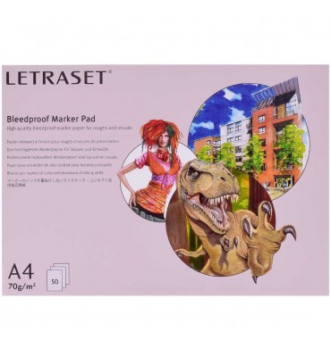 Bloco Bleedproof Marker Letraset Bloco 70g/m² 50 Folhas A4