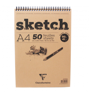 Bloco Sketchbook Desenho A4 50 Folhas Clairefontaine