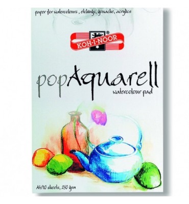 Papel Para Aquarela Koh-I-Noor A4 250gr Bloco Com 10 Folhas