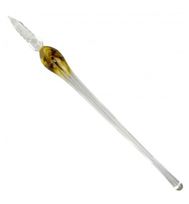 Pena de Vidro Para Caligrafia Floral Amarela Sinoart