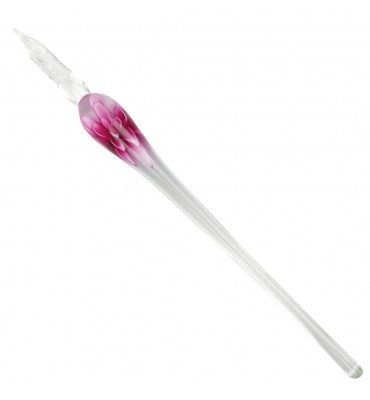 Pena de Vidro Para Caligrafia Floral Rosa Sinoart