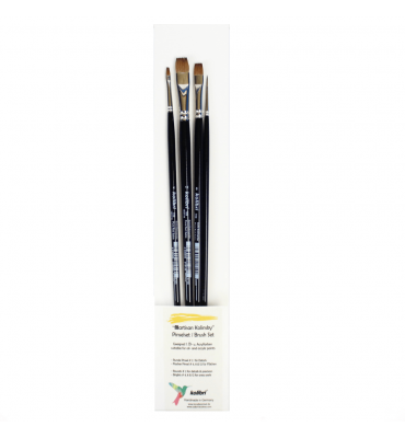 Kit de Pincéis Kolibri Óleo-Acrílico Kolinsky PB8000A C/4