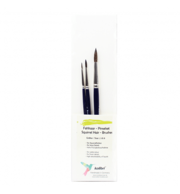 Kit de Pincéis Kolibri Pelo de Esquilo 22-138 C/3
