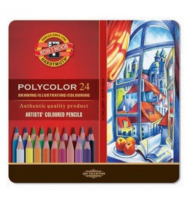 Lápis Polycolor Artístico Para Desenho 24 Cores