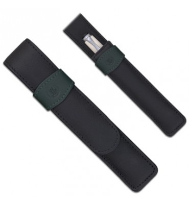 Porta Canetas de Couro Para 01 Caneta Preto