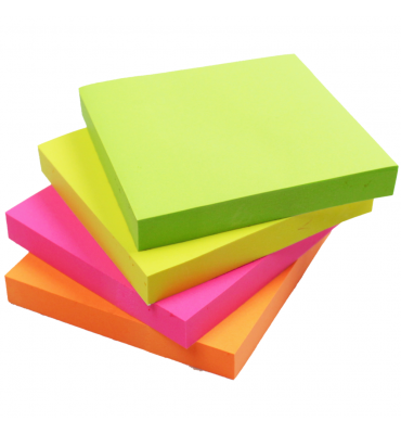 Bloco de Anotações Autoadesivo Eagle Neon 7,5 x 7,5 cm 400 Folhas