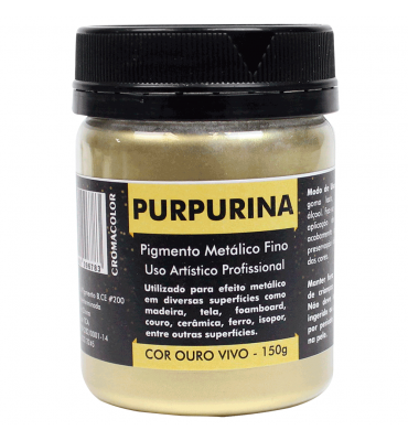 Purpurina Metálica Ouro Vivo 150g Cromacolor