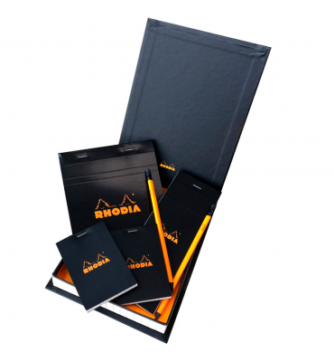 Kit de Bloco de Notas Papel The Essential Box Rhodia Capa Preta