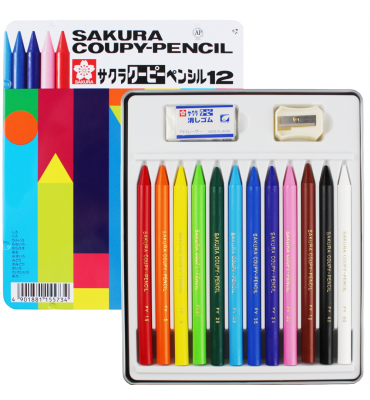 Lápis de Cor Integral Coupy Sakura 12 Cores