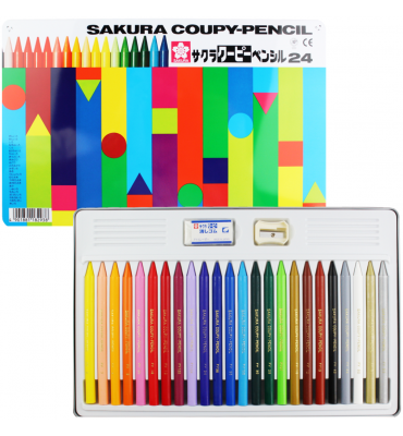 Lápis de Cor Integral Coupy Sakura 24 Cores