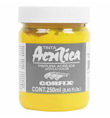 Tinta Acrílica Corfix 250ml 123 Amarelo Cádmio G1