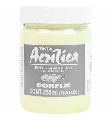 Tinta Acrílica Corfix 250ml 46 Amarelo Brilhante Claro G1