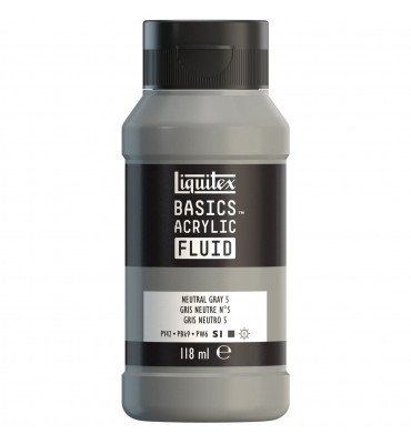 Tinta Acrílica Liquitex Basics Fluída 118ml S1 599 Neutral Grey 5