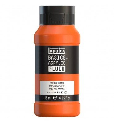 Tinta Acrílica Liquitex Basics Fluída 118ml S1 620 Vivid Red Orange