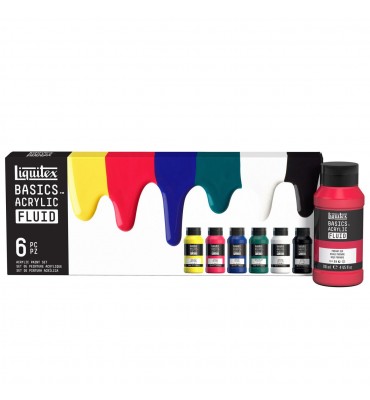 Estojo Tinta Acrílica Liquitex Basics Fluída 118ml 06 Cores
