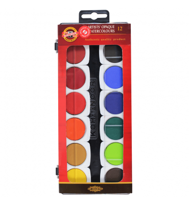 Aquarela em Pastilha Koh-I-Noor 12 Cores