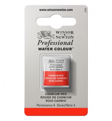 Tinta Aquarela Profissional Winsor & Newton Pastilha S4 094 Cadmium Red