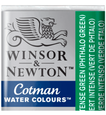 Tinta Aquarela Pastilha Cotman Winsor & Newton - Lemon Intense Green (Phthalo Green) 329