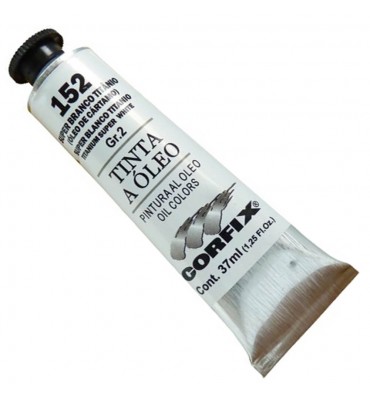 Tinta a Óleo Corfix 37ml 152 Super Branco Titânio G2 Óleo de Cártamo