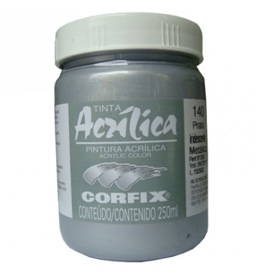 Tinta Acrílica Corfix 250ml 140 Prata Iridescente