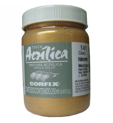 Tinta Acrílica Corfix 250ml 141 Ouro Iridescente