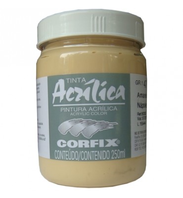 Tinta Acrílica Corfix 250ml 47 Amarelo Nápoles G1