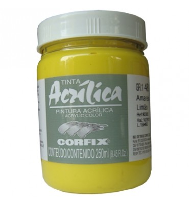Tinta Acrílica Corfix 250ml 48 Amarelo Limão G1