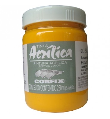 Tinta Acrílica Corfix 250ml 51 Amarelo Escuro G1