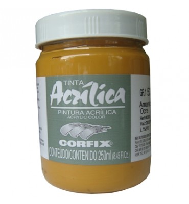 Tinta Acrílica Corfix 250ml 53 Amarelo Ocre G1