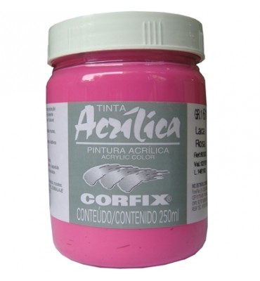 Tinta Acrílica Corfix 250ml 61 Laca Rosa G1