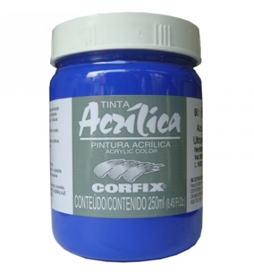 Tinta Acrílica Corfix 250ml 68 Azul Ultramar G1
