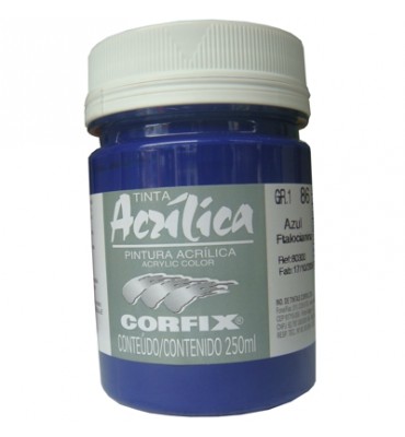 Tinta Acrílica Corfix 250ml 86 Azul Ftalocianina G1
