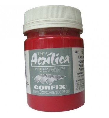 Tinta Acrílica Corfix 250ml 91 Laca de Garança Rosa Antigo G2