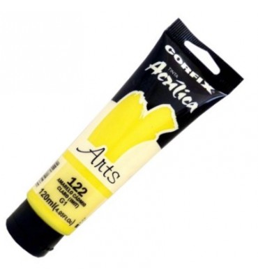 Tinta Acrílica 120ml Corfix Arts 122 Amarelo Cádmio Claro G1