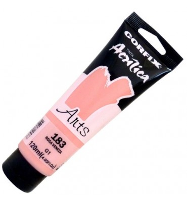 Tinta Acrílica 120ml Corfix Arts 183 Rosa Veneza G1