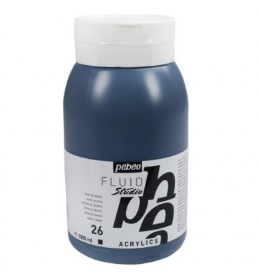 Tinta Acrílica Para Tela Pébéo 1000ml 26 Preto