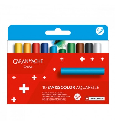 Pastel Aquarelavel Wax Swisscolor Caran d’Ache 10 Cores 