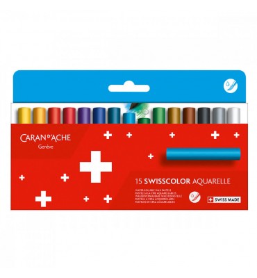 Pastel Aquarelavel Wax Swisscolor Caran d’Ache 15 Cores