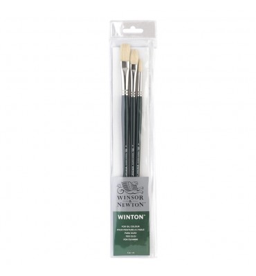 Kit De Pincéis Winsor & Newton Winton Acrilico/Óleo 03 Unidades