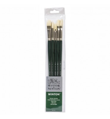 Kit De Pincéis Winsor & Newton Winton Acrílico/Óleo 05 Unidades